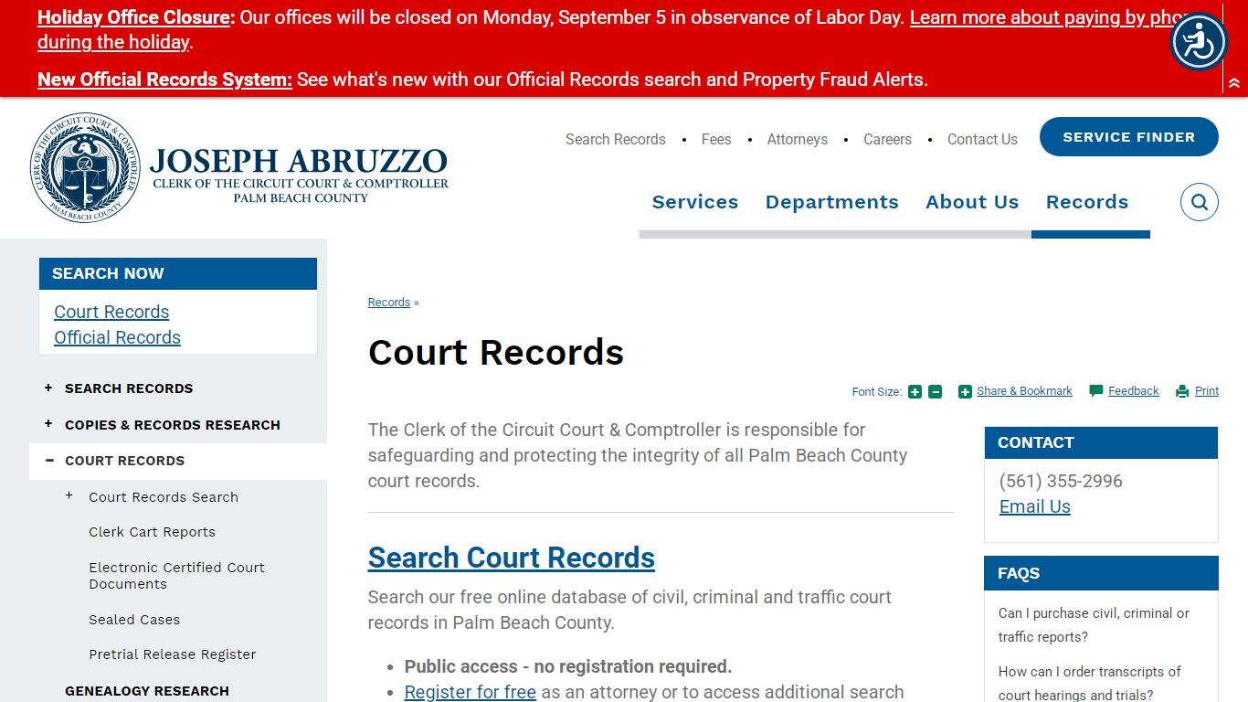 Court Records | Clerk of the Circuit Court & Comptroller, Palm Beach County